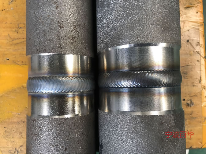 不锈钢焊接氩弧焊管道自动焊机试焊管子外部成型效果
