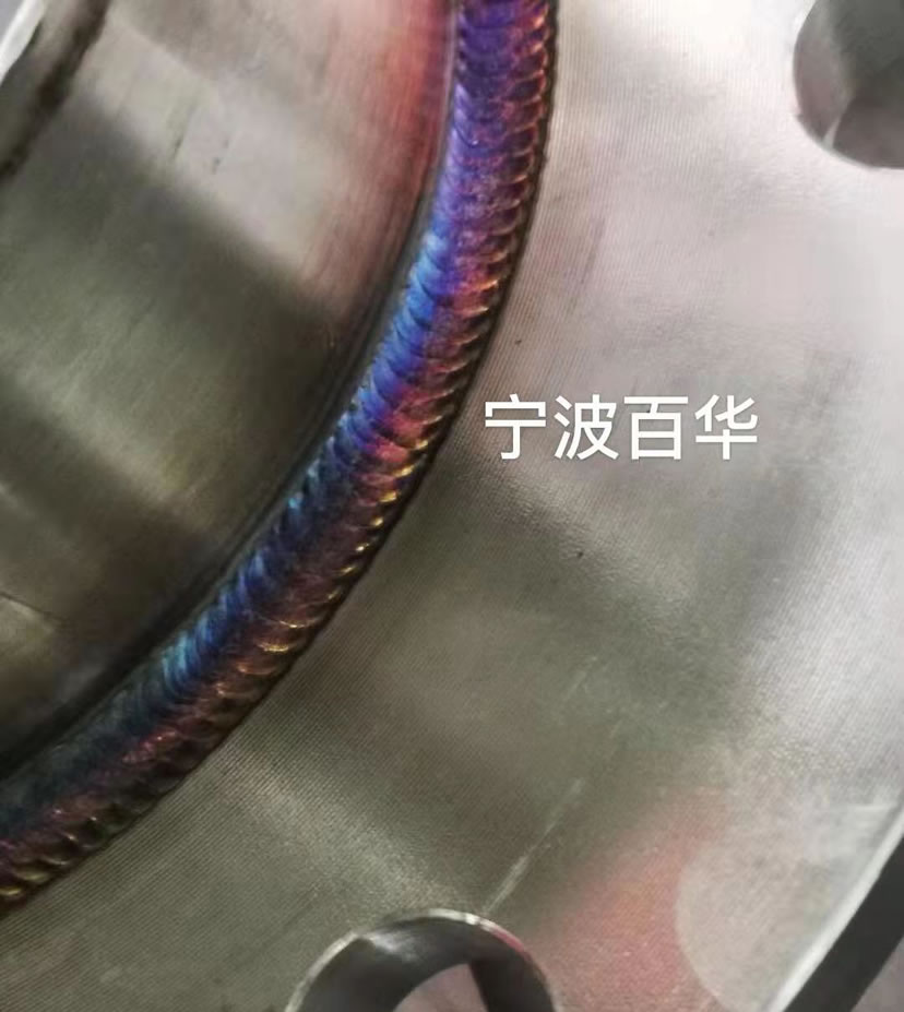 不锈钢法兰角焊缝氩弧焊管道自动焊机焊接成型